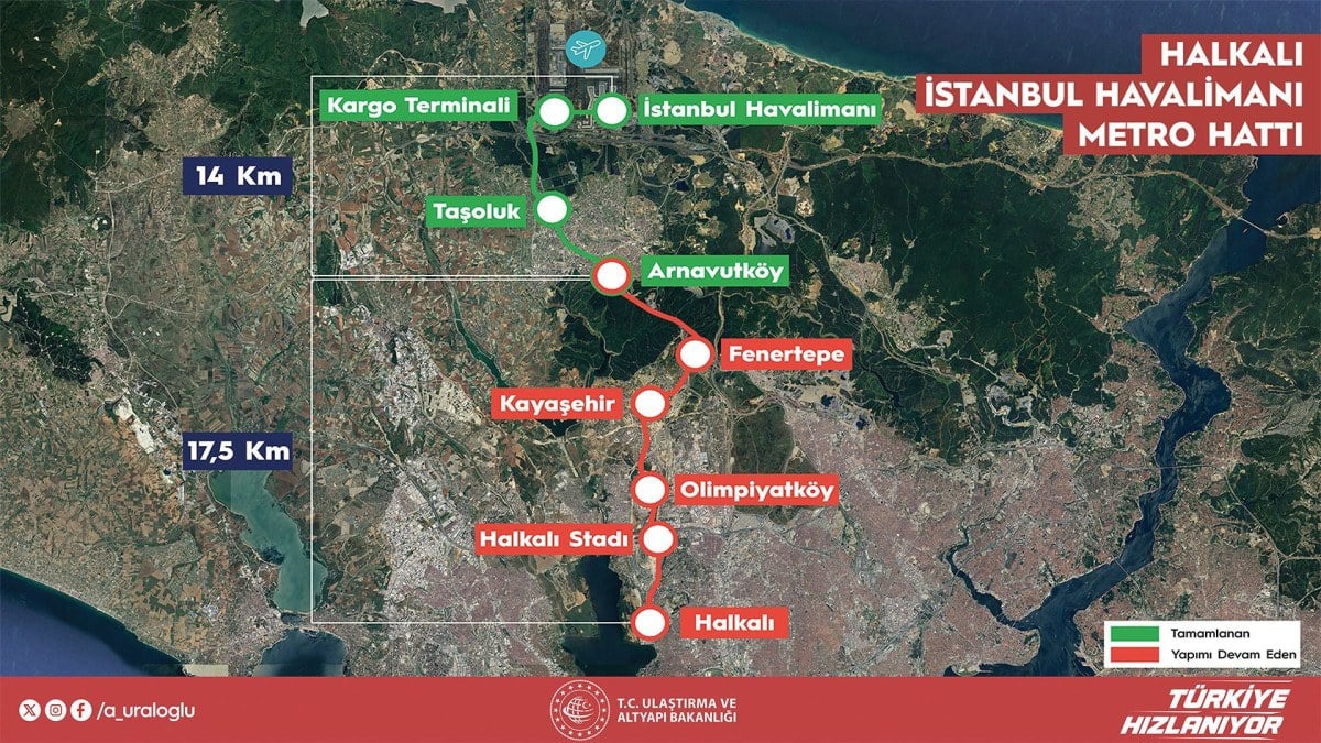 1710762363 897 Arnavutkoy Istanbul Havalimani Metro Hatti yarin aciliyor